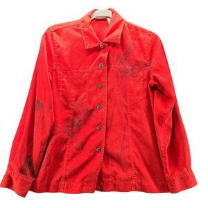 Chicos Womens Blouse Multi-Color Size 0 100% Polyester Button Down Long Sleeve